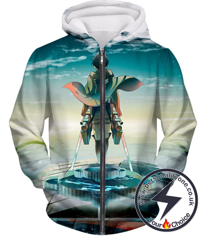 Attack on Titan Strongest Soldier of Humanity Captain Levi Ackerman Cool Graphic Zip Up Hoodie